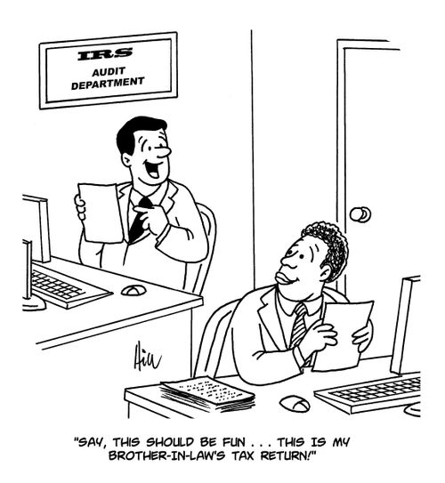 'This should be fun... this is my brother-in-law's tax return!'