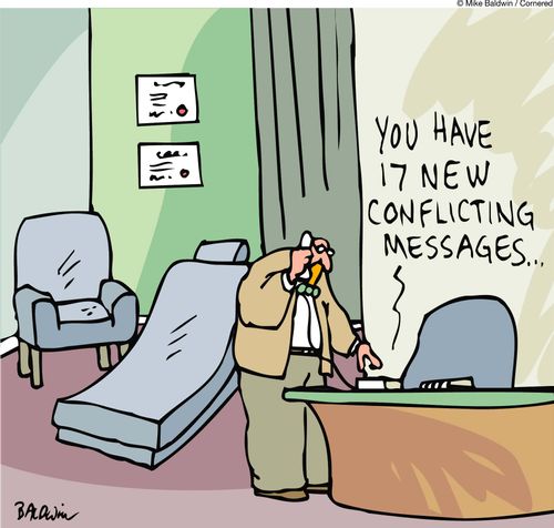 'You have 17 new conflicting messages...'