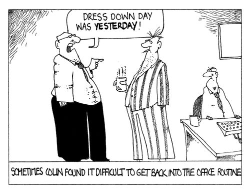 Sometimes Colin found it difficult to get back into the office routine.