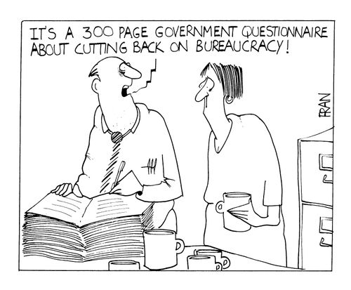 "It's a 300 page government questionaire about cutting back on bureaucracy."