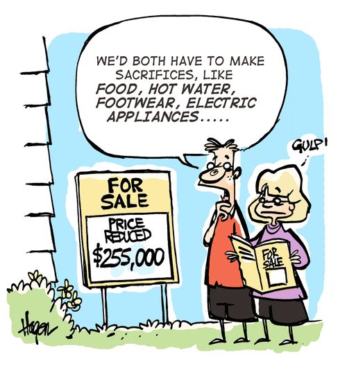 "We'd both have to make sacrifices, like food, hot water,footwear,electric appliances..."
