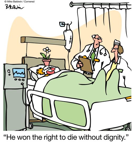 "He won the right to die without dignity."