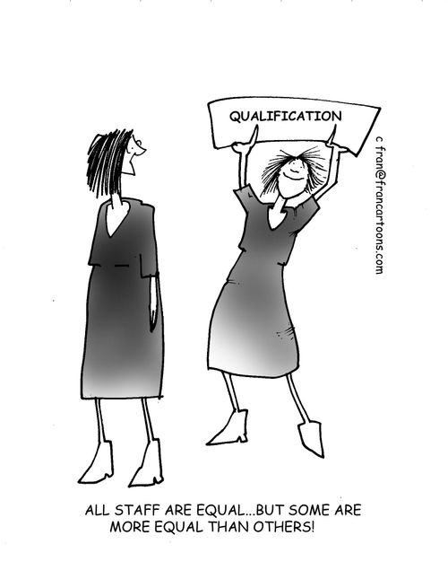 All staff are equal but some are more equal than others!