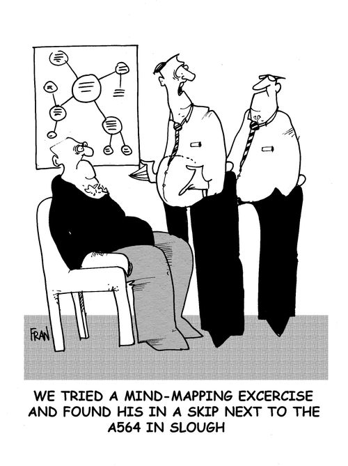 'We tried a mind mapping excercise and found his in a skip next to the A564 in slough.'