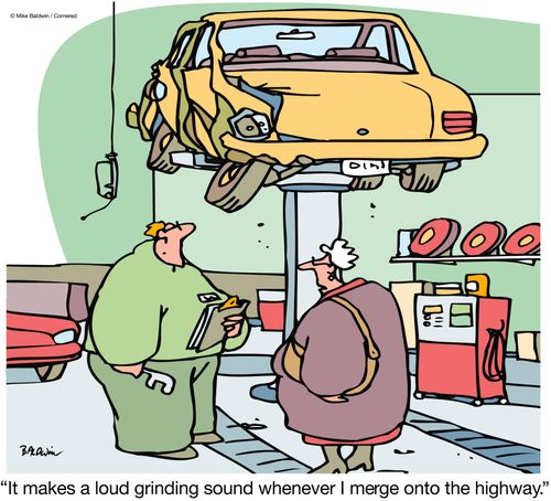 "It makes a loud grinding sound whenever I merge onto the highway."