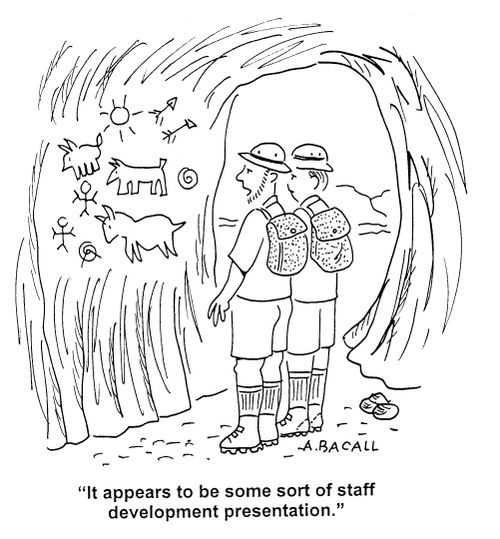 'It appears to be some sort of staff development presentation.'