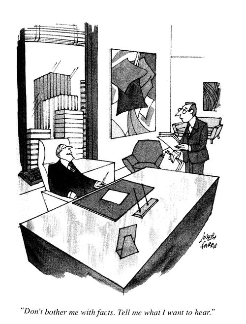 'Don't bother me with facts. Tell me what I want to hear.'