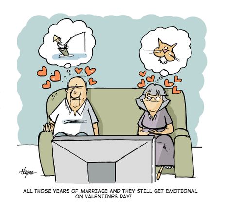 All those years of marriage and they still get emotional on Valentines Day.