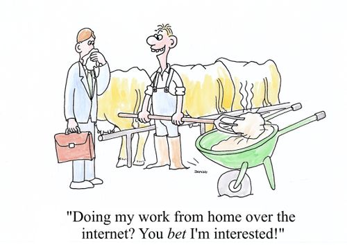 'Doing my work from home over the internet? You bet I'm interested.'