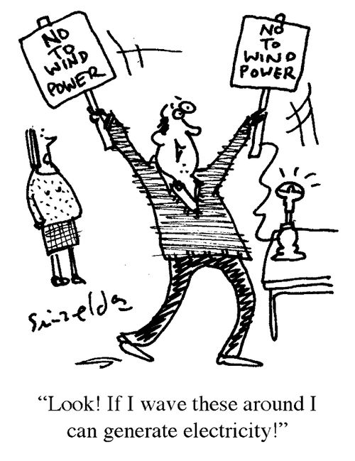 'Look! If I wave these around I can generate electricity!'