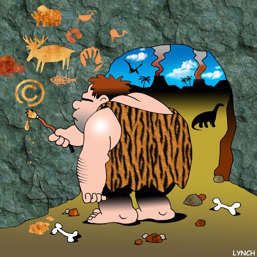 Cave drawing copyrighted.