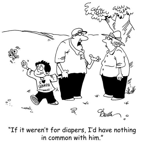 'If it weren't for diapers, I'd have nothing in common with him.'