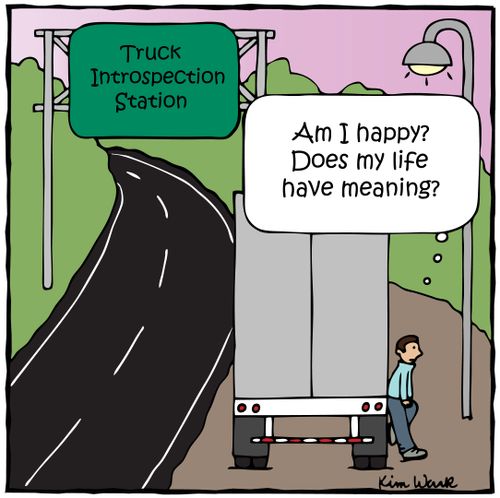 Truck Introspection Station: 'Am I happy? Does my life have meaning?'