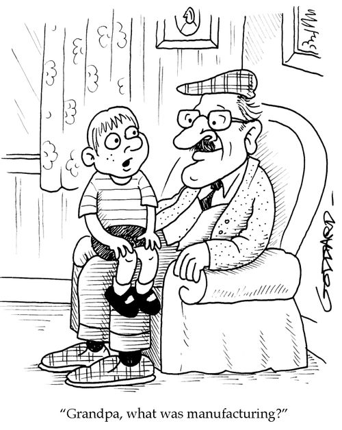 'Grandpa, what was manufacturing?'