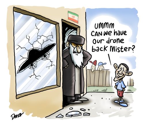 'Ummmm can we have our drone back mister?'