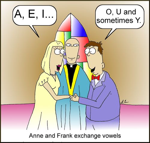 "Anne and Frank exchange vowels"