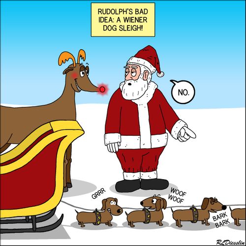 Rudolph's Bad Idea - A Wiener Dog Sleigh!