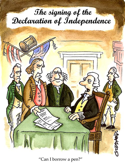 Declaration of Independence - 'Can I borrow a pen?'