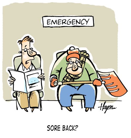'Sore back?'