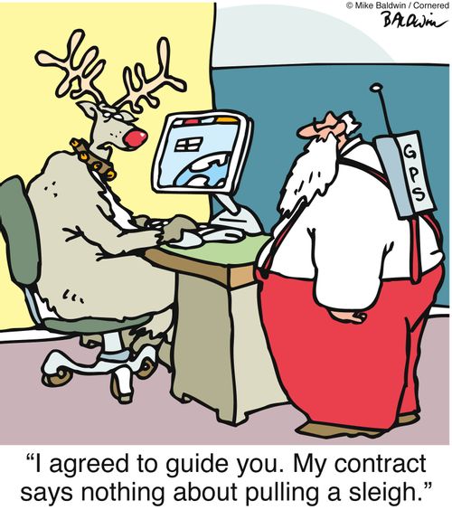 'I agreed to guide you, My contract says nothing about pulling a sleigh,'