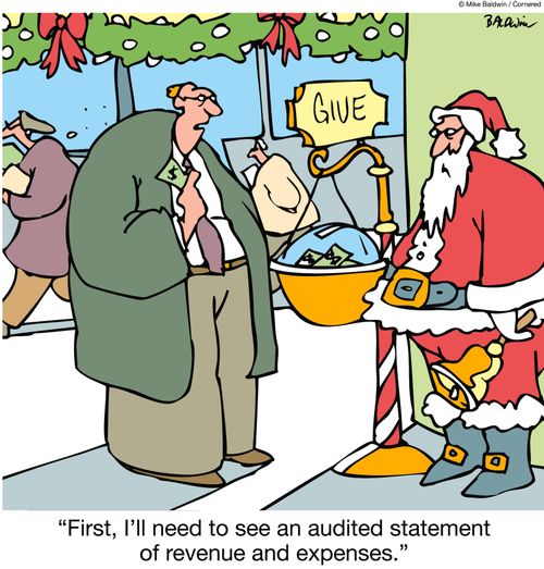 "First, I'll need to see an audited statement of revenue and expenses."