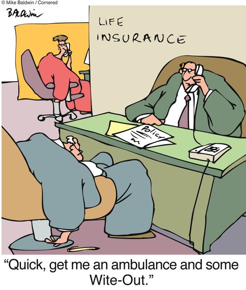 "Quick, get me an ambulance and some Wite-Out."