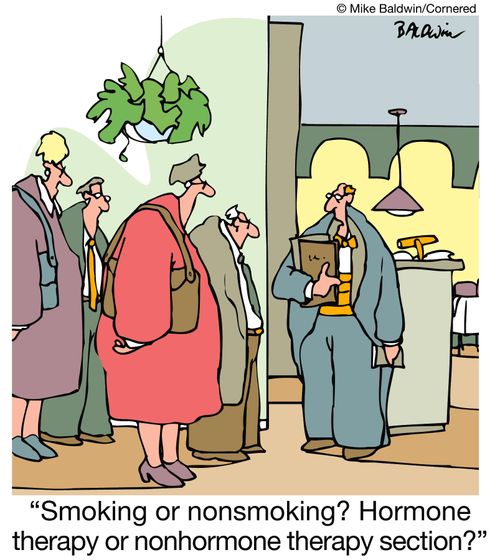 'Smoking or nonsmoking? Hormone therapy or nonhormone therapy section?'