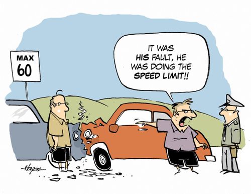 'It was HIS fault, he was doing the SPEED LIMIT!'
