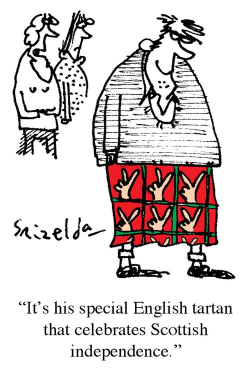 'It's his special English tartan that celebrates Scottish independence.'