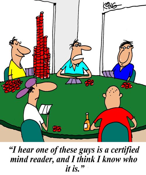 'I'm hear one of these guys is a certified mind reader, and I think I know who it is.'