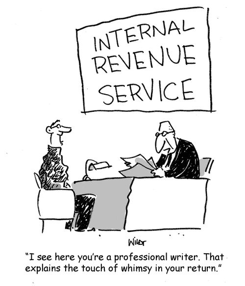 'I see here you're a professional writer. That explains the touch of whimsy in your return.'