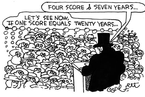 'Let's see now, if one score equals twenty years...' 