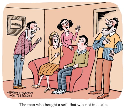 The man who bought a sofa that was not in a sale.