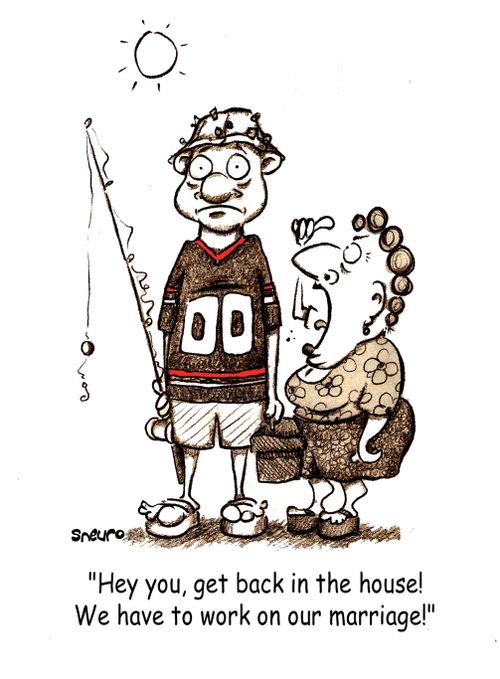 'Hey you, get back in the house! We have to work on our marriage!'