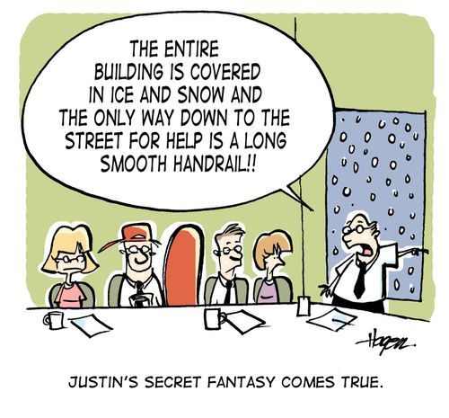 A snowboarder's secret fantasy comes true.
