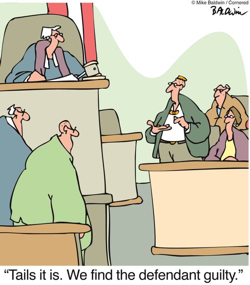 "Tails it is. We find the defendant guilty."