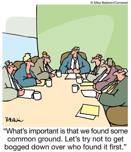 'What's important is that we found some common ground. Let's try not to get bogged down over who found it first.' 