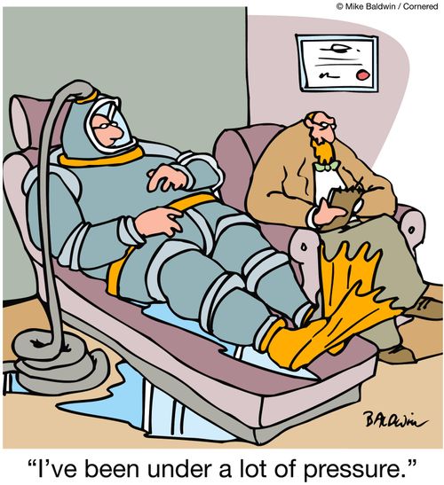 'I've been under a lot of pressure.' (Diver on therapist's couch).