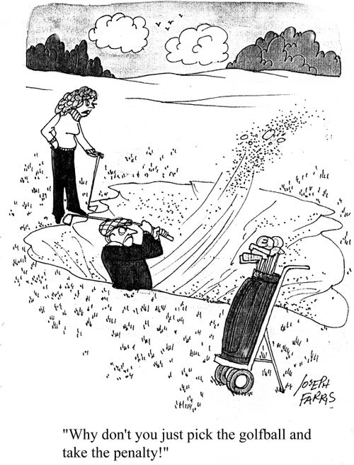 'Why don't you just pick the golfball and take the penalty!'