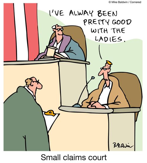 "I've always been pretty good with the ladies" - Small claims court.