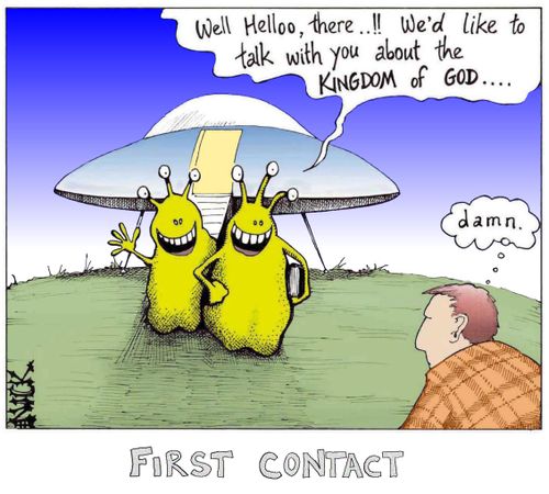 'We'd like to talk to you about the kingdom of God...'