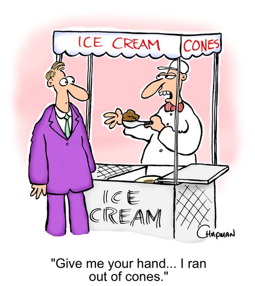 'Give me your hand... I ran out of cones.'