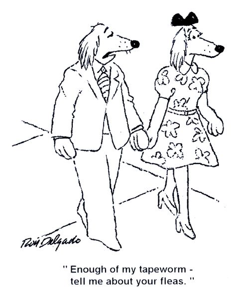 'Enough of my tapeworm - tell me about your fleas.'