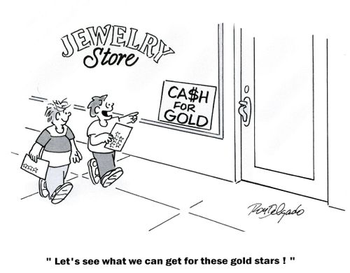 'Let's see what we can get for these gold stars!'