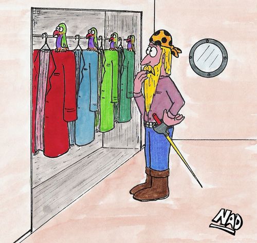 Pirate trying to choose what to wear