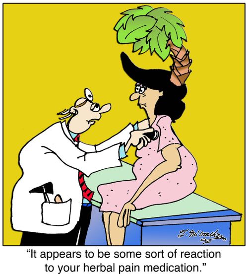 It appears to be some sort of reaction to your herbal pain medication.