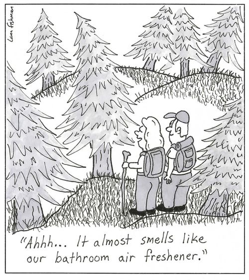 'Ahhh...It almost smells like our bathroom air freshener.'