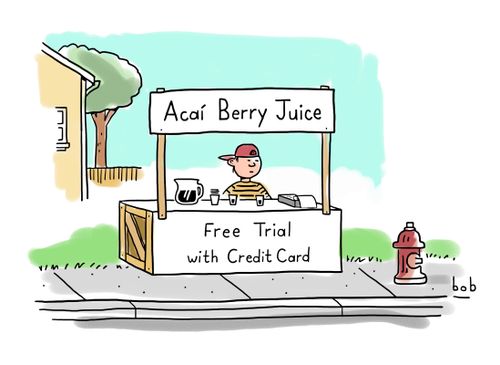 Kid sells Acai Berry Juice at stand free trial.