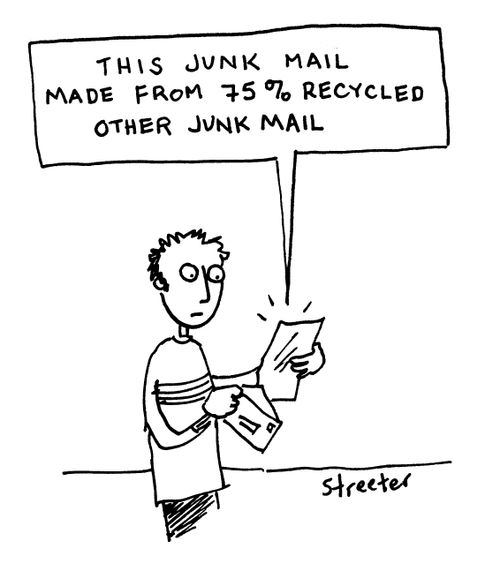 This junk mail made from recycled junk mail.