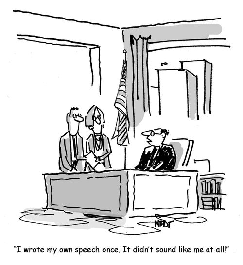 'I wrote my own speech once. It didn't sound like me at all!'